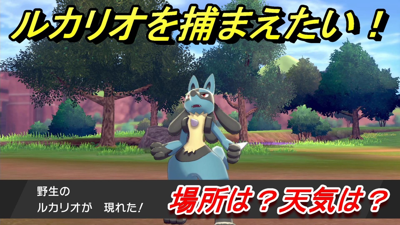 ポケモン剣盾 ルカリオを捕まえる方法 オススメの場所は 天気は ポケモン図鑑コンプへの道 ポケモンソード シールド ニコニコ動画