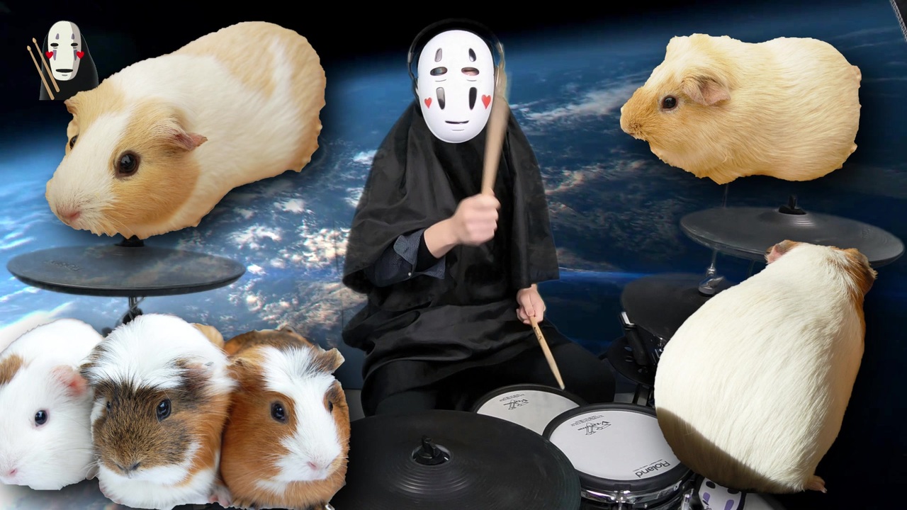 Pui Pui モルカーをドラムで叩いてみたらモルモットに爆破されたカオナシ Drums Cover ニコニコ動画