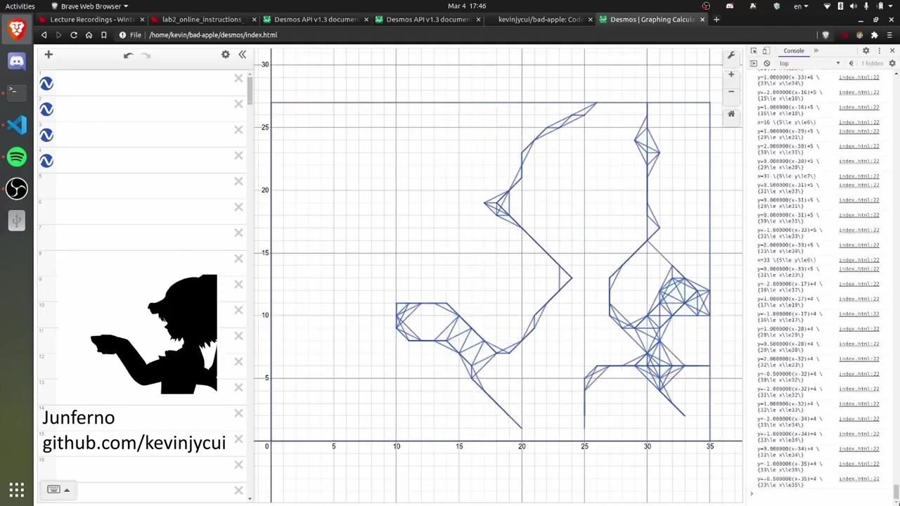 【Bad Apple!!】Desmosグラフ電卓 ニコニコ動画