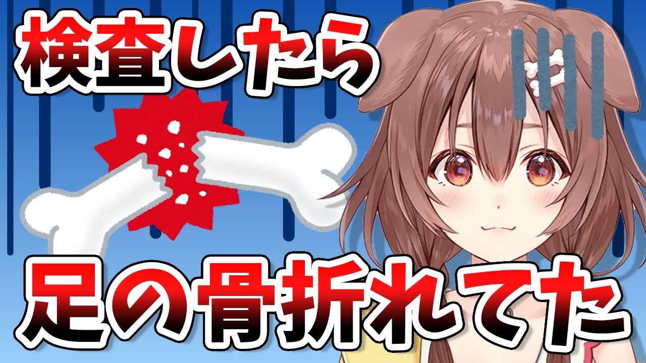 病院で検査したら骨折が判明して一日入院することになった戌神ころね ホロライブ切り抜き ニコニコ動画