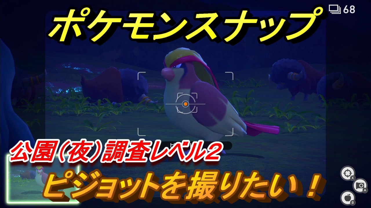 ポケモンスナップ ピジョットを撮りたい 公園 夜 調査レベル２ New ポケモンスナップ ニコニコ動画