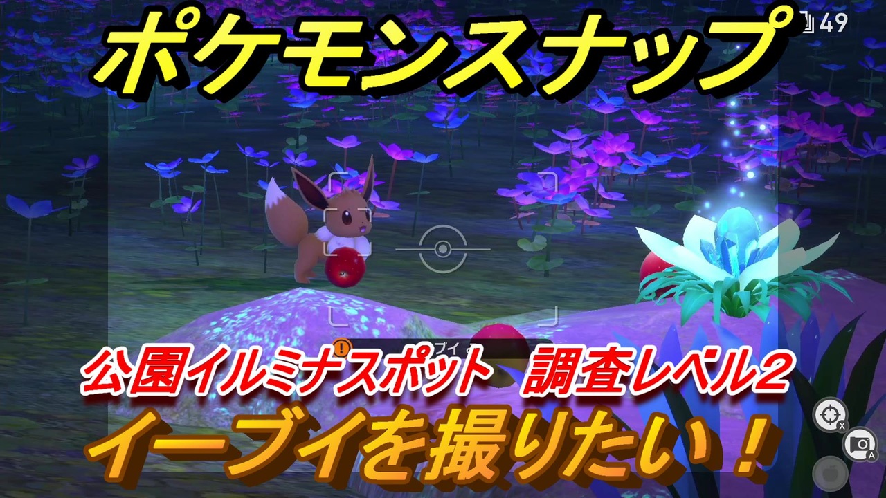 ポケモンスナップ イーブイを撮りたい 公園イルミナスポット調査レベル２ New ポケモンスナップ ニコニコ動画