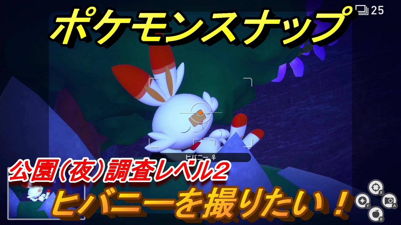 ポケモンスナップ ヒバニーを撮りたい 公園 夜 調査レベル２ New ポケモンスナップ ニコニコ動画