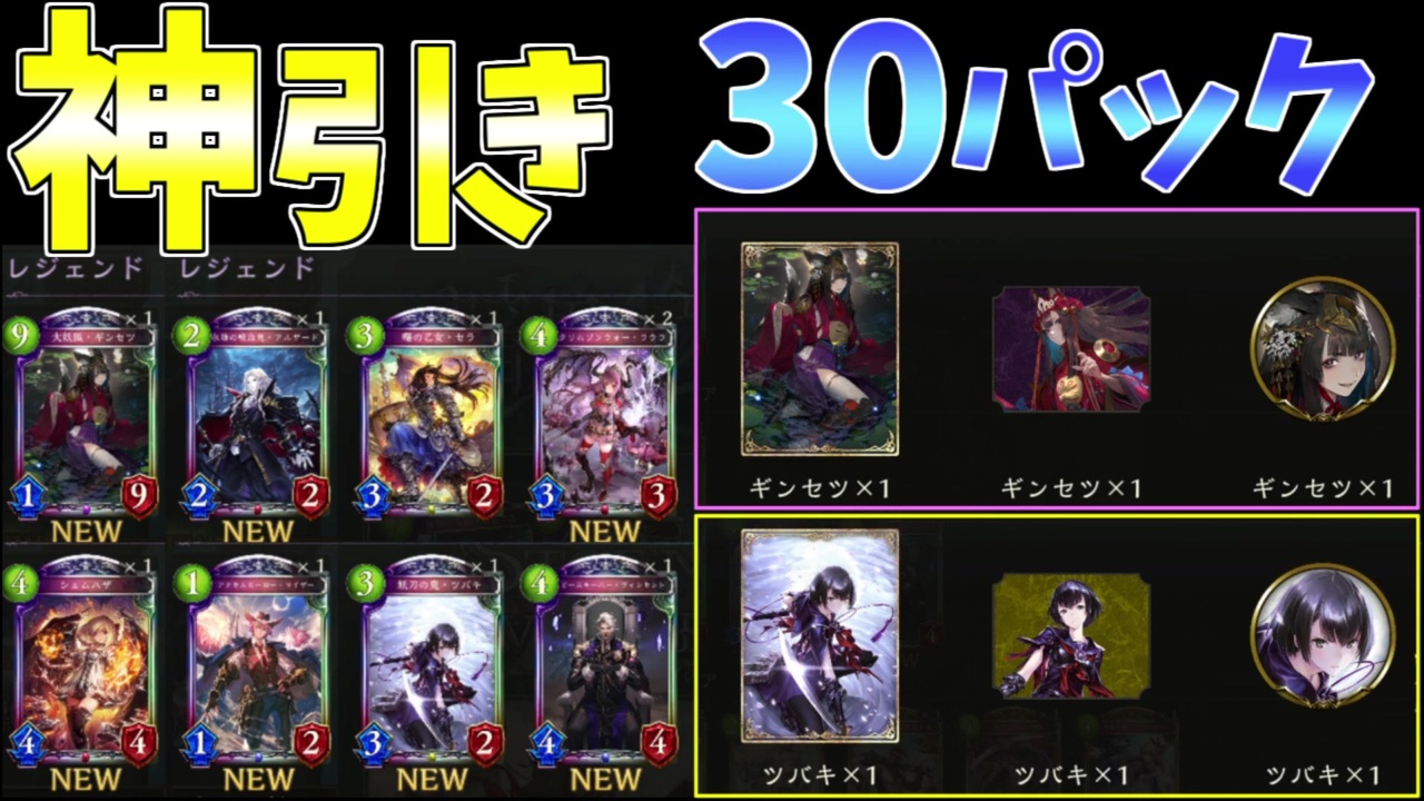 シャドバ 配信で30パック開封して スキンカード2枚 レジェンド9枚を引き当てる男 Shadowverse ニコニコ動画