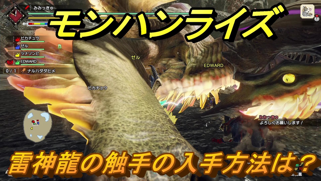 モンハンライズ 雷神龍の触手の入手方法は ５３５ ｍｈｒ ニコニコ動画