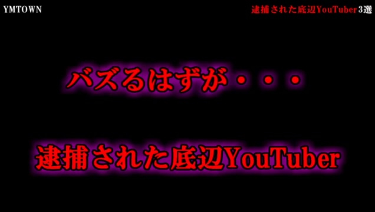 悲報 逮捕された底辺youtuber 3選 ニコニコ動画