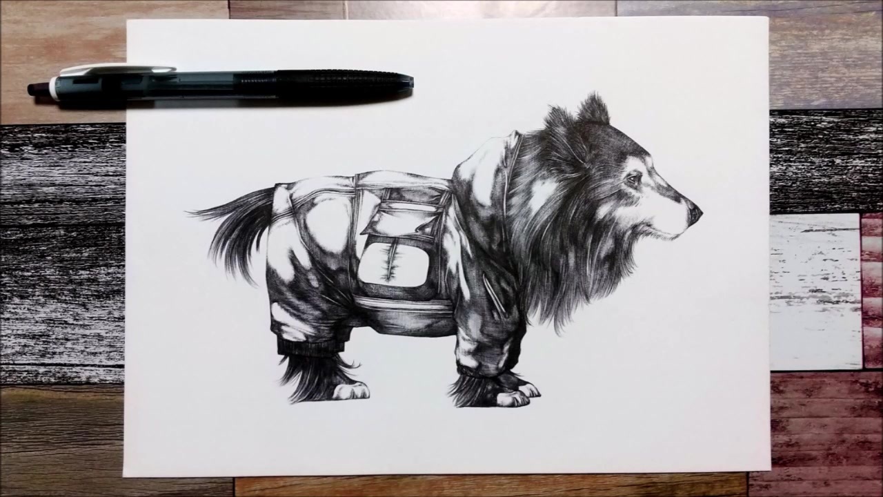 犬っこ その1 ボールペン画メイキング Ballpoint Pen Drawing ニコニコ動画