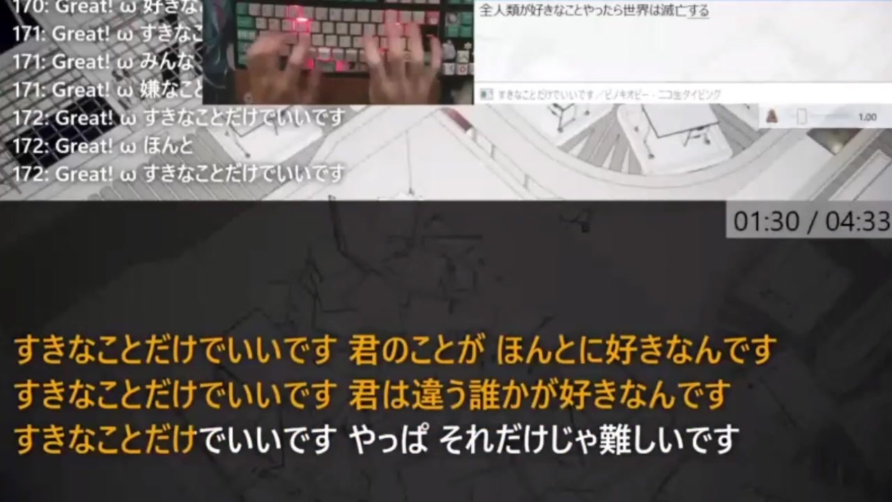 ニコ生タイピング 8 2すきなことだけでいいです ピノキオピー 950点 ニコニコ動画