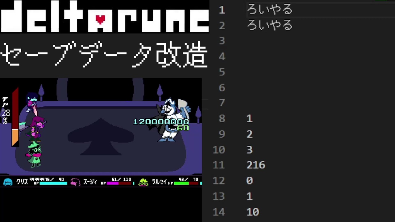 Deltarune セーブデータ改編 ニコニコ動画