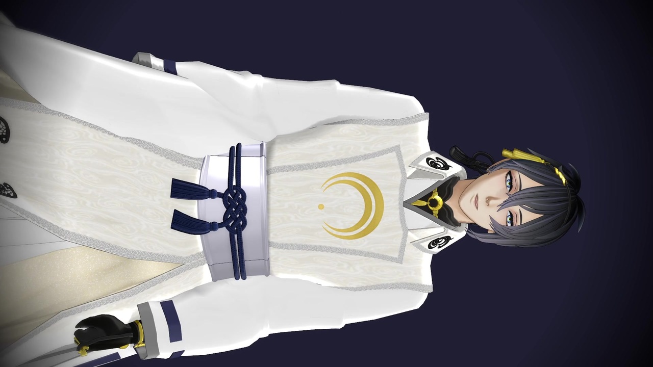 MMD刀剣乱舞】刀ミュ 白衣装テスト2【三日月宗近】 - ニコニコ動画