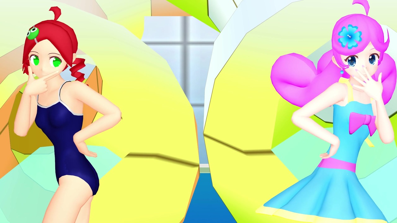 ぷよぷよmmd 真夏のラフィーナとスク水りんごでロキ ニコニコ動画