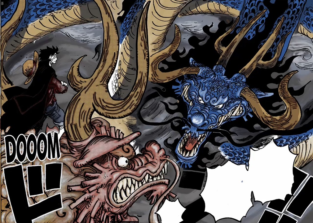 ワンピース paint！カイドウ龍vsルフィとモモの助龍パート1