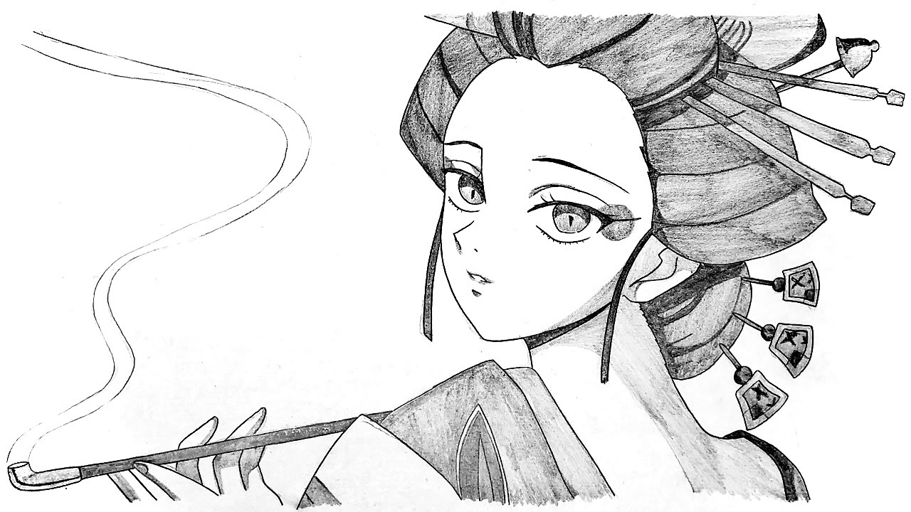 鬼滅の刃 わらび姫花魁のイラストを描いてみた 堕姫 遊郭 ニコニコ動画