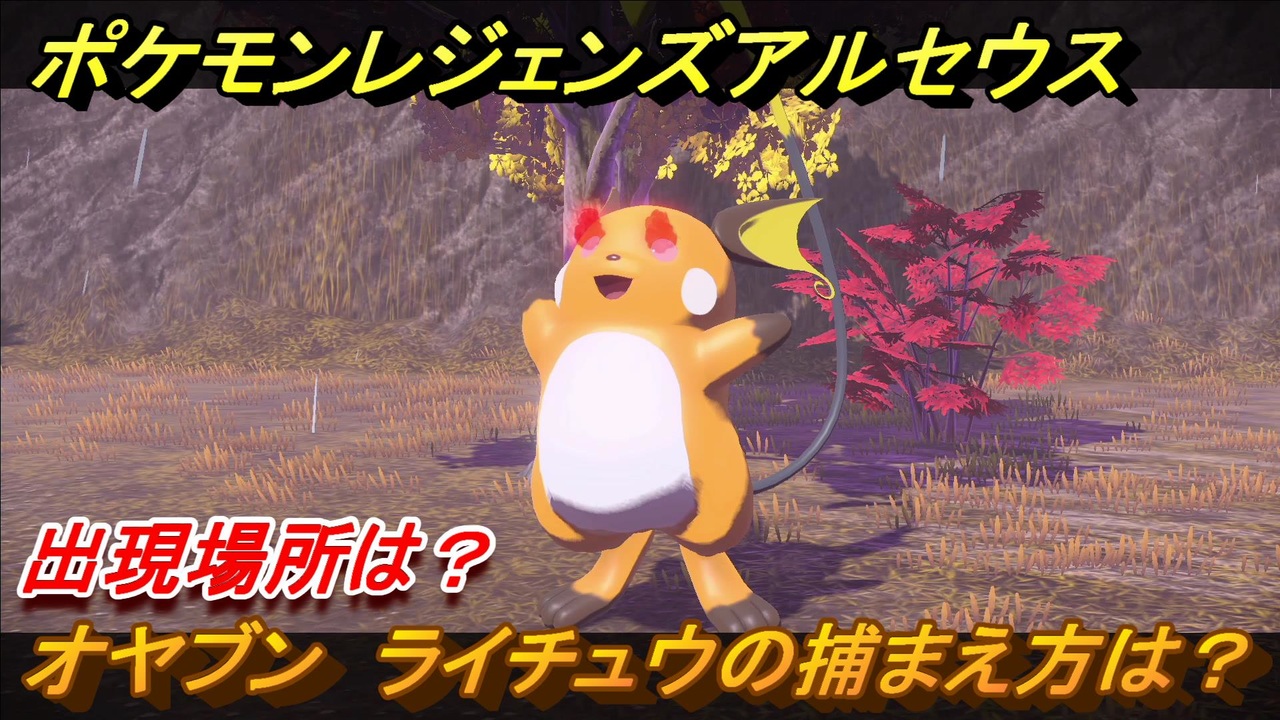 ポケモンレジェンズ アルセウス オヤブン ライチュウの捕まえ方は 出現場所は ４０４ Pokemon Legends アルセウス ニコニコ動画