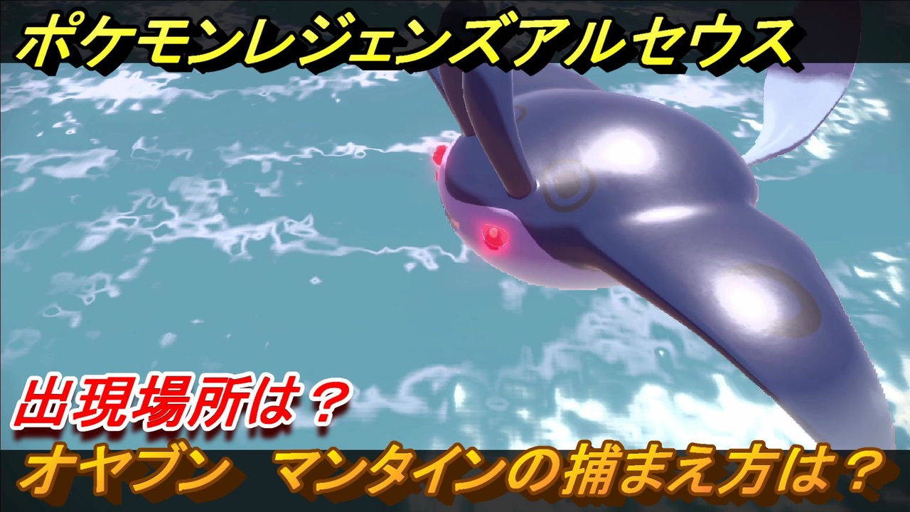 ポケモンレジェンズ アルセウス オヤブン マンタインの捕まえ方は 出現場所は ４１９ Pokemon Legends アルセウス ニコニコ動画