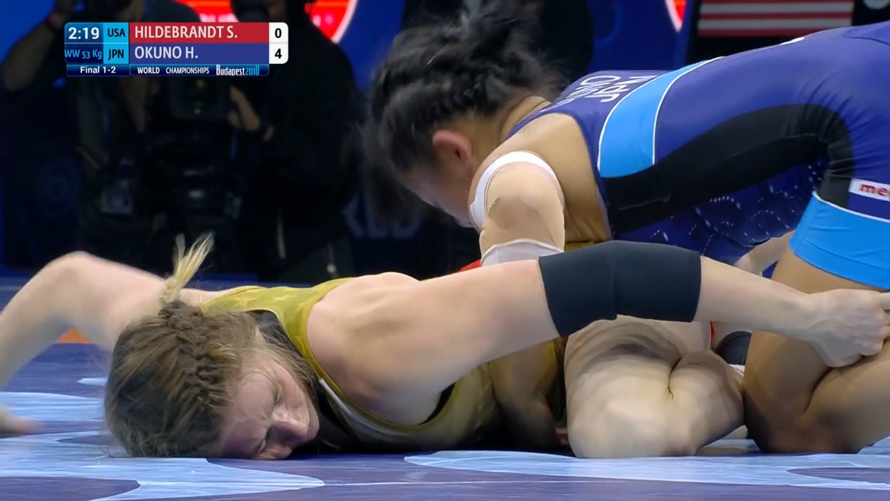 奥野春菜 vs. サラ・ヒルデブラント 18年世界選手権決勝 女子53kg級 - ニコニコ動画