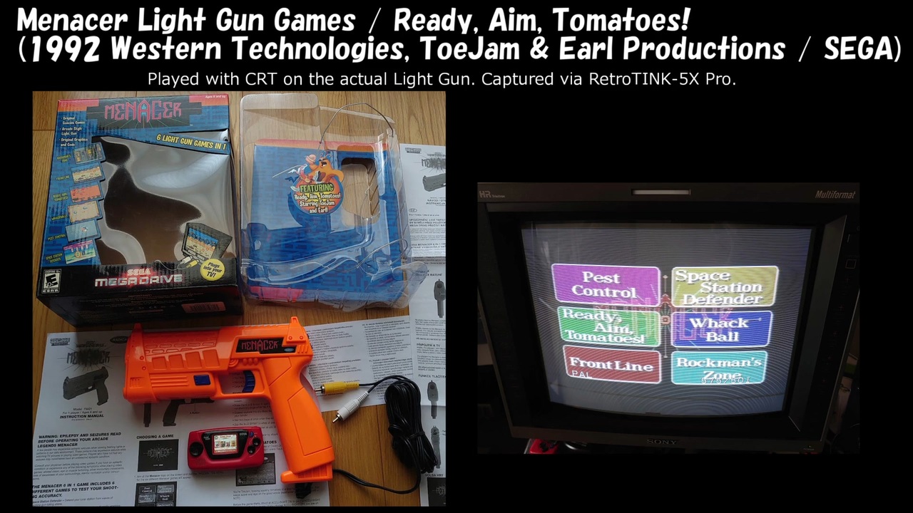 Menacer Light Gun Games / Ready, Aim, Tomatoes! [実機 + PAL対応CRTでのプレイ