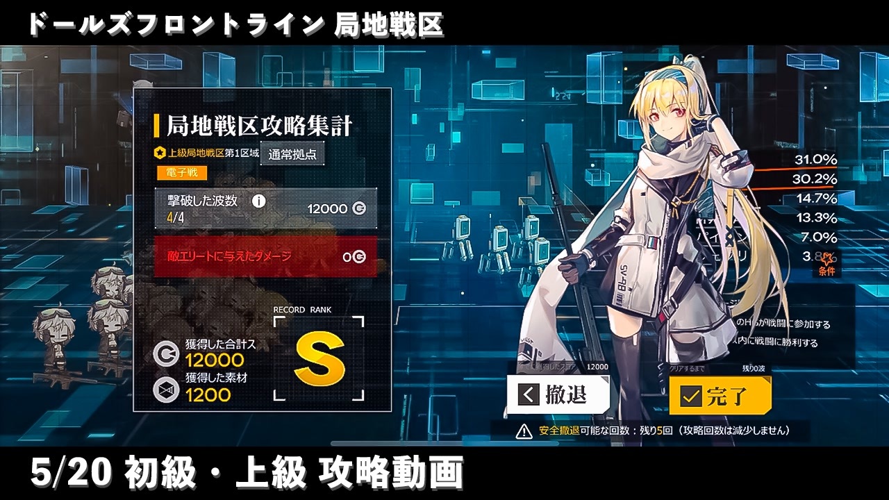 ドールズフロントライン 少女前線 ドルフロ 第六期局地戦区 5 初級 上級攻略動画 ニコニコ動画