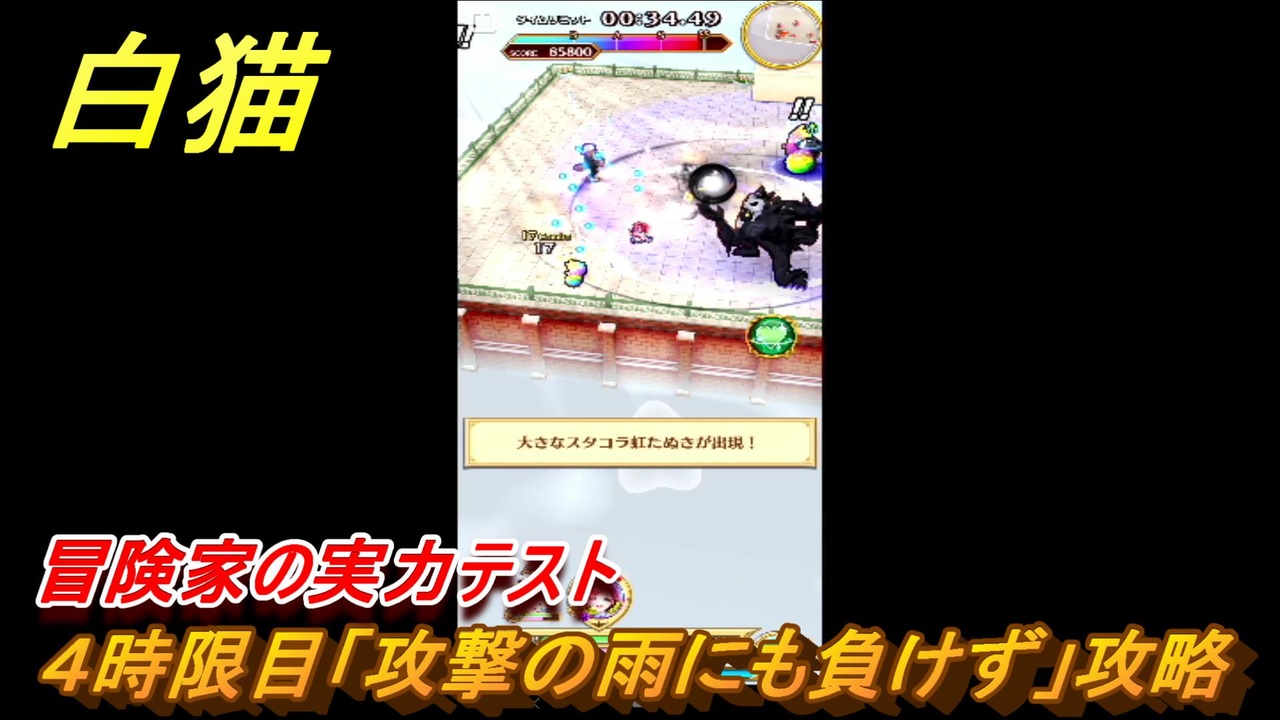白猫 冒険家の実力テスト ４時限目 攻撃の雨にも負けず 攻略 茶熊２０２２新クエスト 白猫プロジェクト ニコニコ動画
