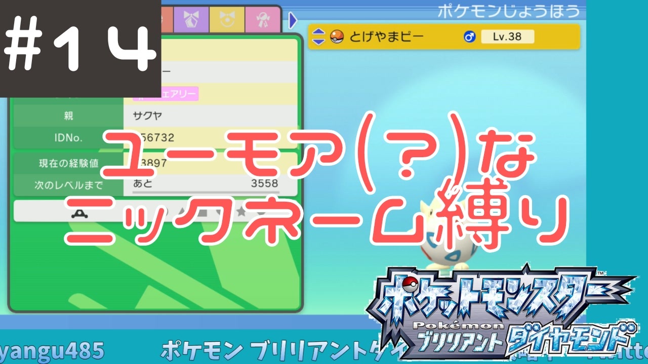 14 ユーモアセンスが問われるニックネーム縛り ポケモン ブリリアントダイヤモンド ニコニコ動画