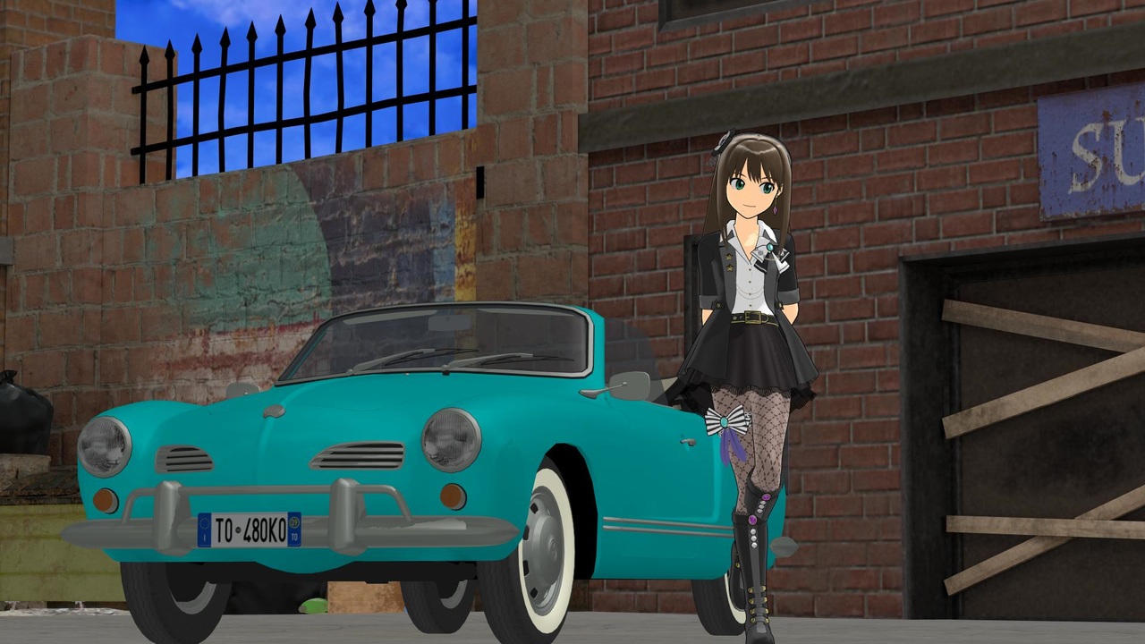 【MMDm@ster】渋谷凛が『帝国少女』踊ってみた ”retake” with  Karmann Ghia cabriolet【idol with vintage-car #12】