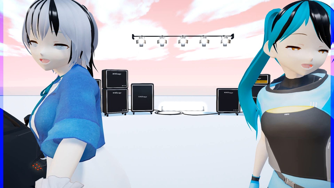 MMD、ハク、ミク、計2人、で、リトルスカーレットバットガール