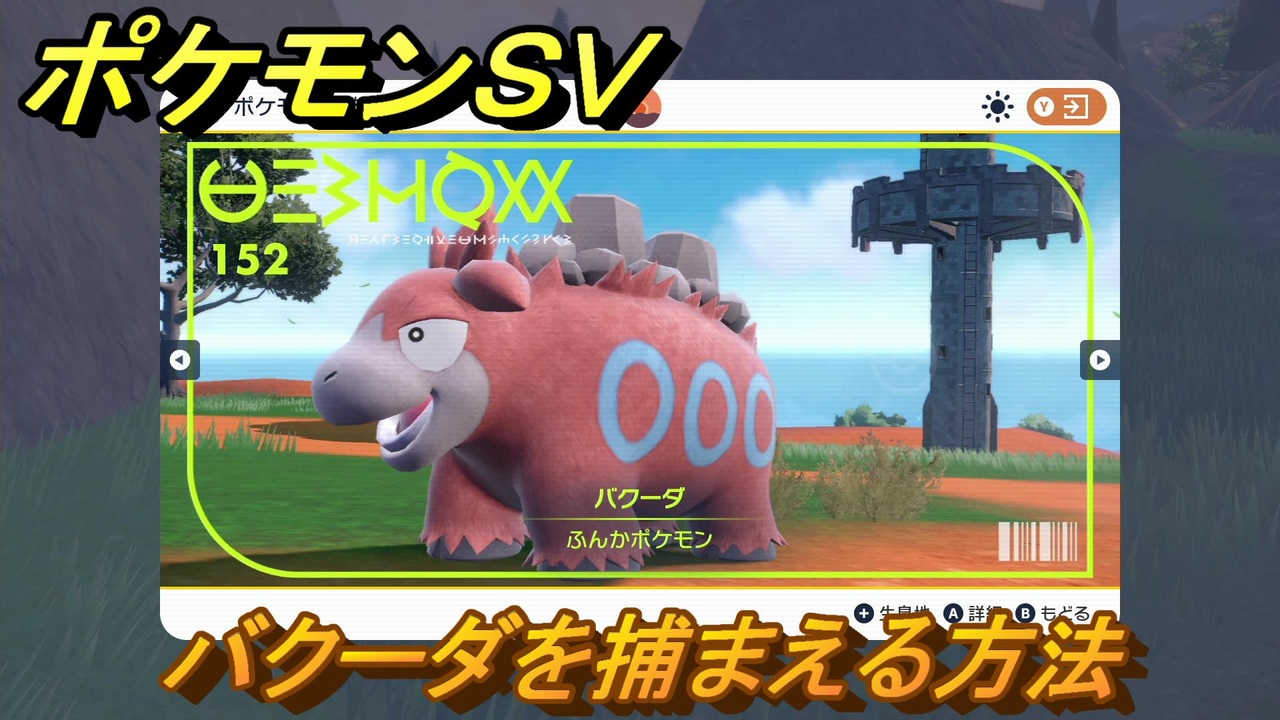 ポケモンｓｖ バクーダを捕まえる方法 出現場所は 図鑑no １５２ ポケモン図鑑を埋めよう スカーレット バイオレット ニコニコ動画