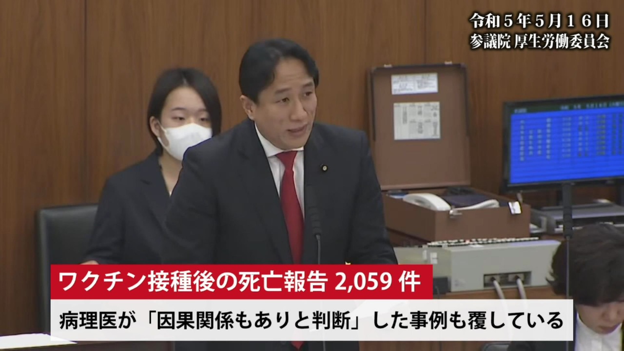 【昨日の国会】ワクチンと超過死亡、ワクチン後遺症、新たなmRNA工場などについて【川田龍平議員】