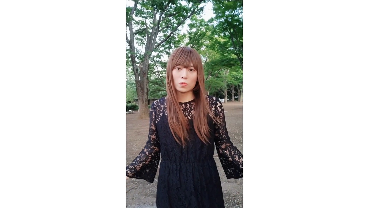 08女装女装してみましたレースフレアスリーブワンピース 麦わら帽子て自撮りコスプレ 男の娘Crossdresser Cosplay 女装子　ドレス　ストッキング　生脚生足_1080pFHR - ニコニコ動画