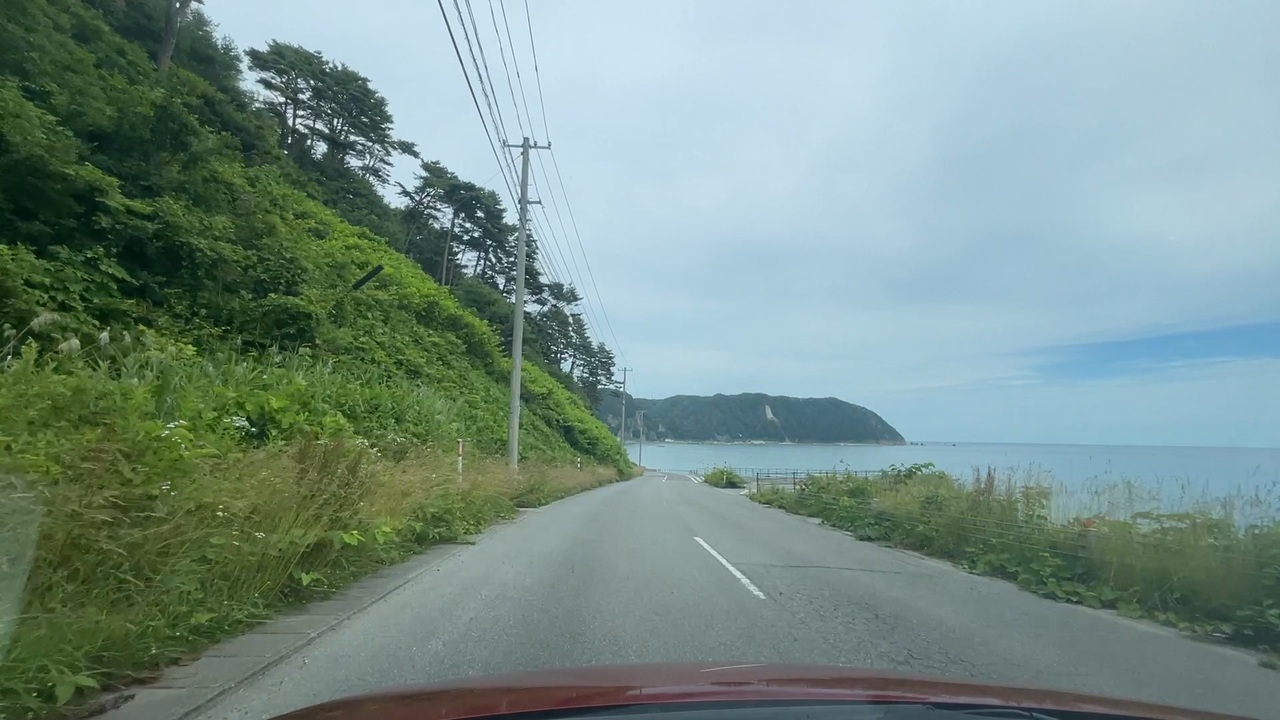 ドライブスポット 岩手県野田村 野田長内線 海岸沿の風景 2023 0701 - ニコニコ動画