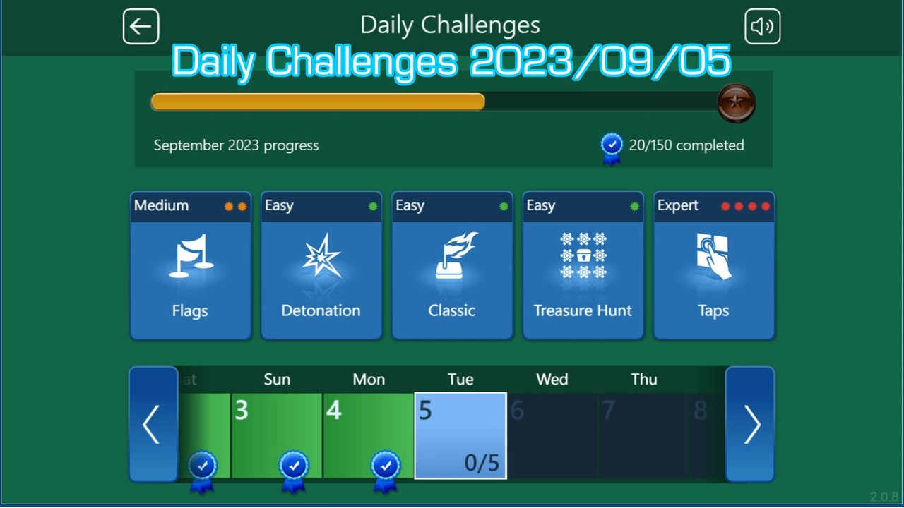 【Microsoft Minesweeper Online】 Daily Challenges 2023/09/05 - ニコニコ動画