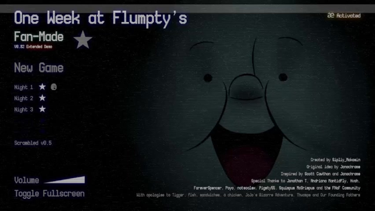 one week at flumpty's [fan made] (Night 1-3 and Minigame) Flumpty