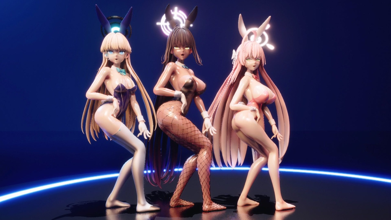 ブルアカ MMD AOA miniskirt short ver