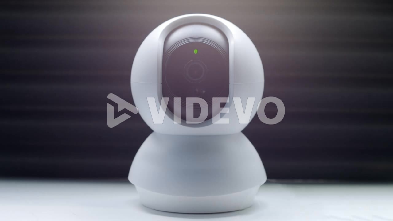 A Moving Remote IP CCTV Surveillance Camera Dome Tilting Up And down ...