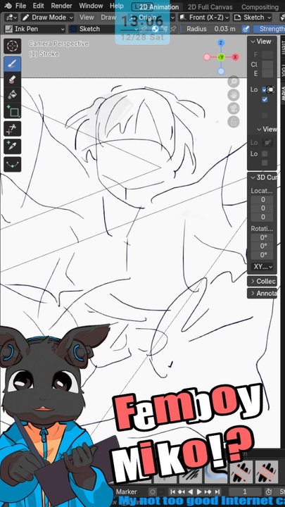 ▶Live Drawing◀ Femboy Miko - ニコニコ動画