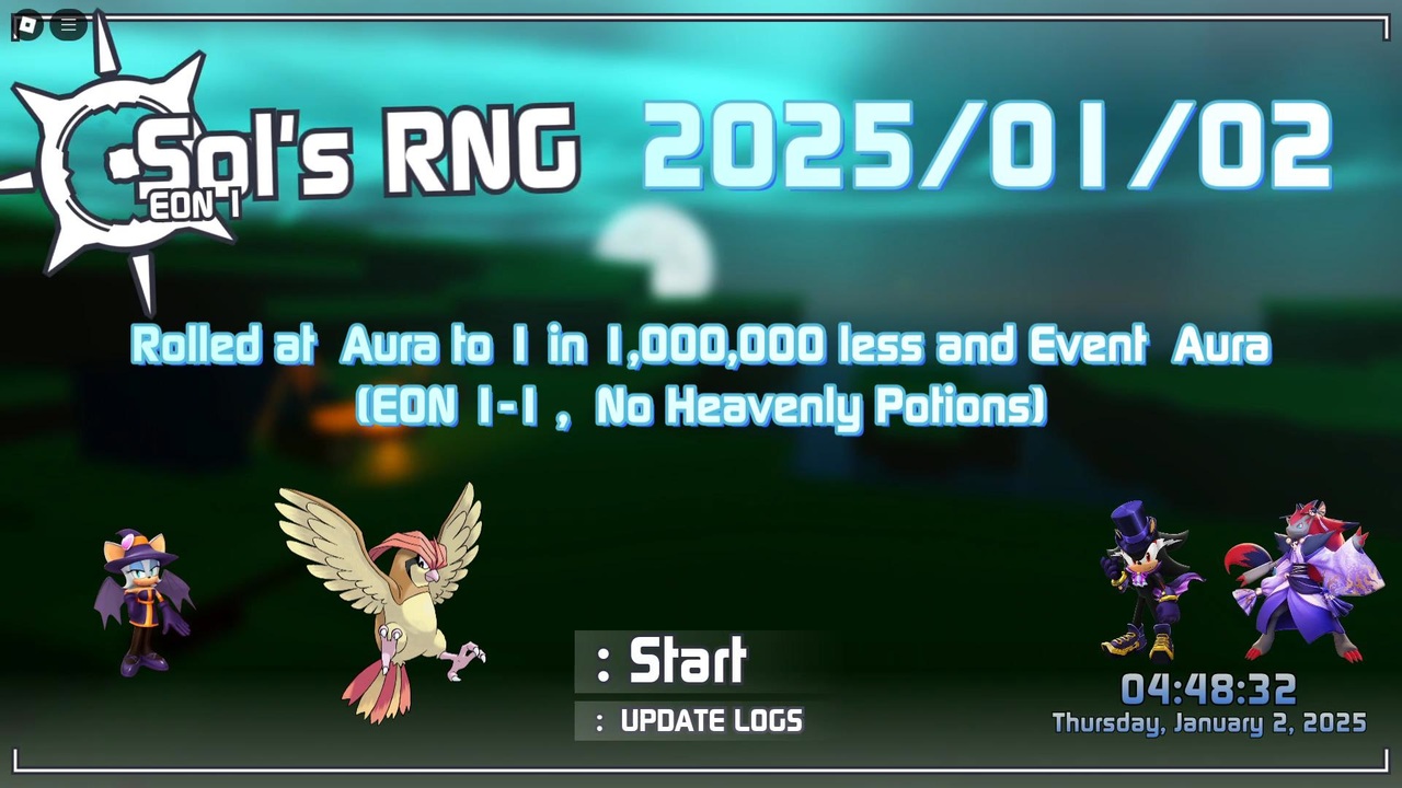 【Sol's RNG / ソルのRNG】 Rolled at Aura to 1 in 1M less and Event Aura (EON ...