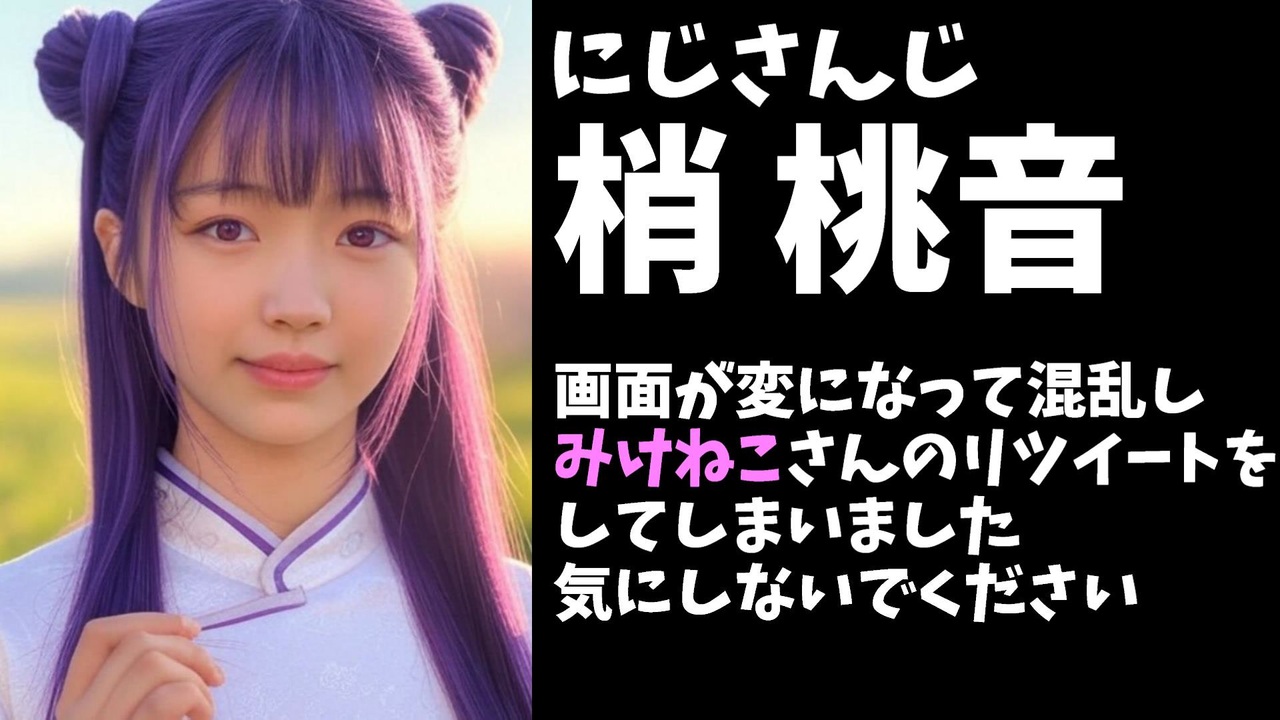 みけ猫@泥　エロ にじさんじ新人、みけねこをリツイートしたあとに爆速解除し何故か長文で言い訳してしまう【梢桃音/もねち/あやかき/えにから/ANYCOLOR/エニカラ】  - ニコニコ動画