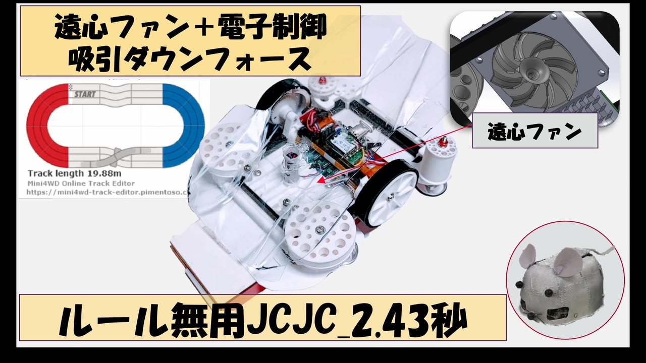 [ルール無用JCJCタイムアタック_2.43秒] 遠心ファン+電子制御　吸引ダウンフォース　GP-C02X -HOU 遠心ファン全開 - ニコニコ動画