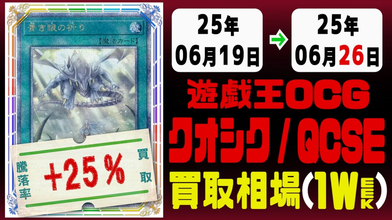 遊戯王 クオシク 買取相場《165枚/週》｜06月19日～06月26日