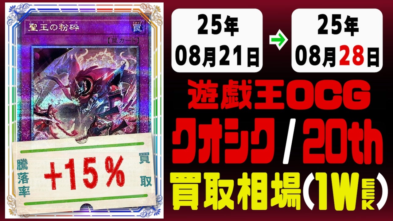 遊戯王【クオシク&20th】買取相場《119枚/週》｜08月21日～08月
