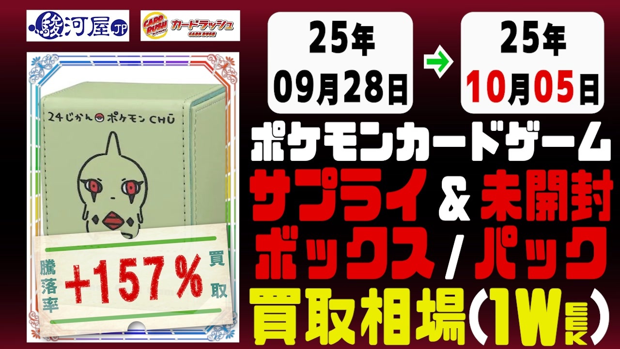 未開封 ポケモンカードゲーム サプライ まとめ ポケカ【サプライ&未開封ボックス・パック】買取相場《106点/週