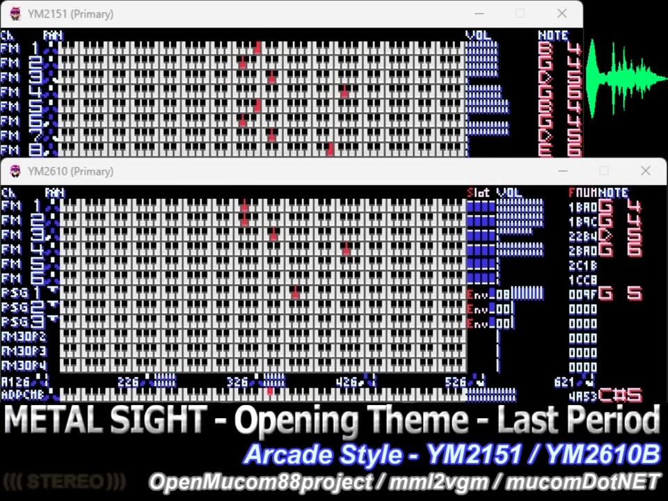 [METAL SIGHT][x68k][OPNB/OPM] Opening Theme - Last Period メタルサイト オープニング ...