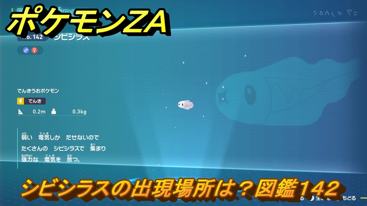 ポケモンZA シビシラスの出現場所は？図鑑142 ＃114 【Pokémon
