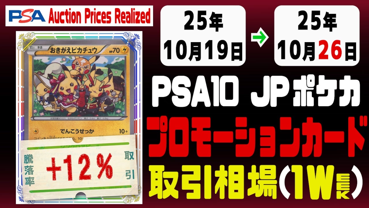 PSA10【プロモ】〈日本語ポケカ〉平均取引相場《35枚/週》｜10月19日