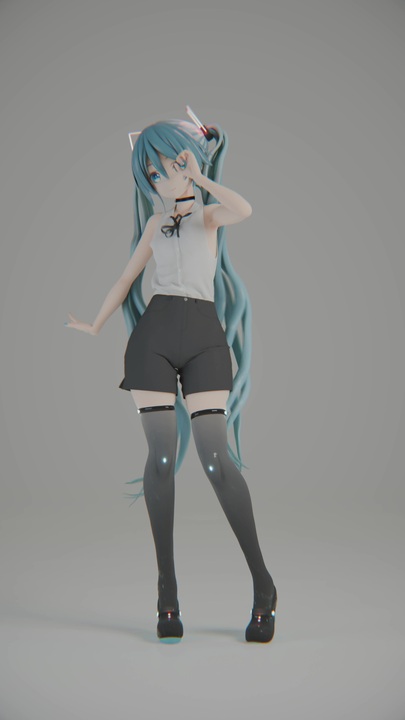 【MMD】つみ式ミクでIRIS OUT(Ray Tracing/Cloth Simulation) - ニコニコ動画