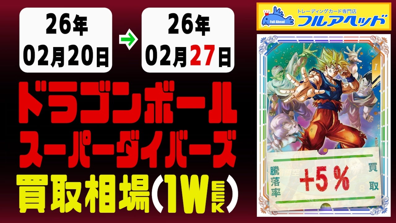 ドラゴンボール【ダイバーズ】 買取相場《115枚/週》｜02月27日 ＜100