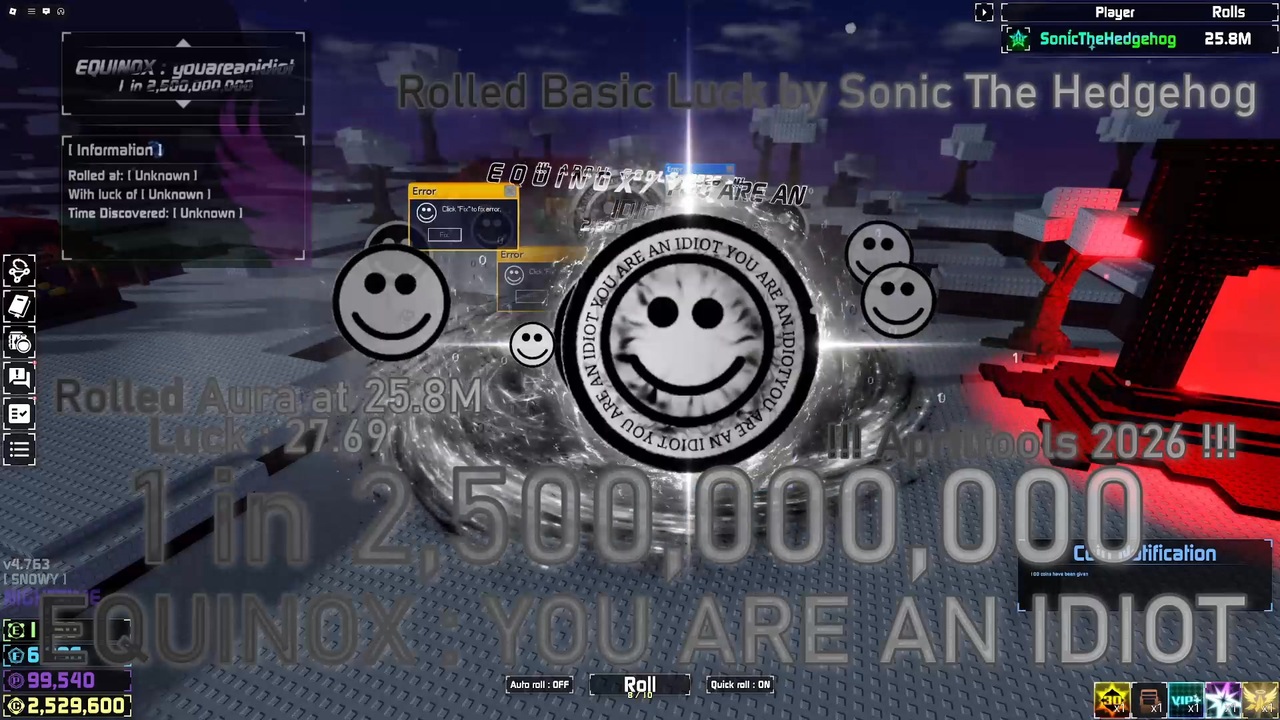【Sol's RNG】Sonic Finally Rolled EQUINOX - YOU ARE AN IDIOT (1 in ...