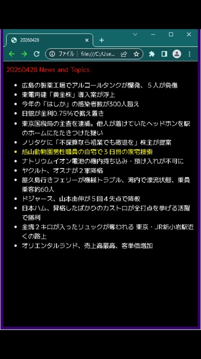 20260428 News and Topics. - ニコニコ動画