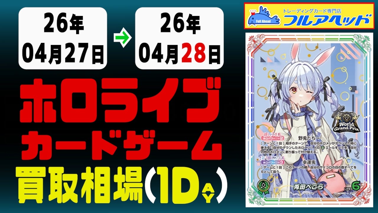 60点/1日｜ホロカ｜4月28日》＜1000円以上騰落＞ 買取相場 #ホロライブ