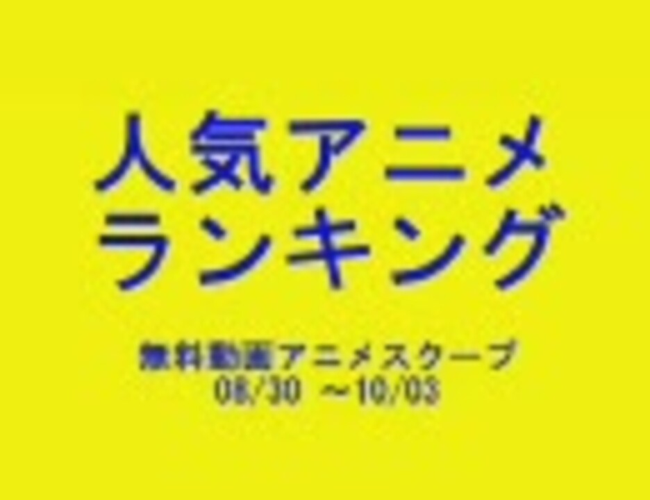 09年09月時点での 人気アニメランキング ニコニコ動画